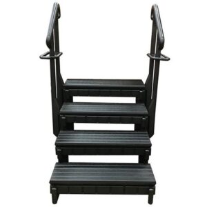 36IN BLACK 4 TREAD SWIM SPA STEP W/ BLK FRAME